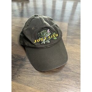 Signature Brand Just Fish Charcoal / Olive Tint Snapback Cap Hat Cap Adjustable